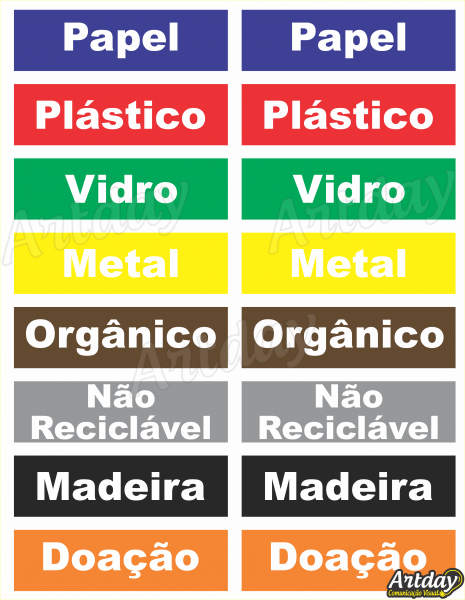 G. 16 Placas de PVC adesivadas - 35x10 cm