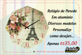 Relógio Personalizado de Parede - Paris
